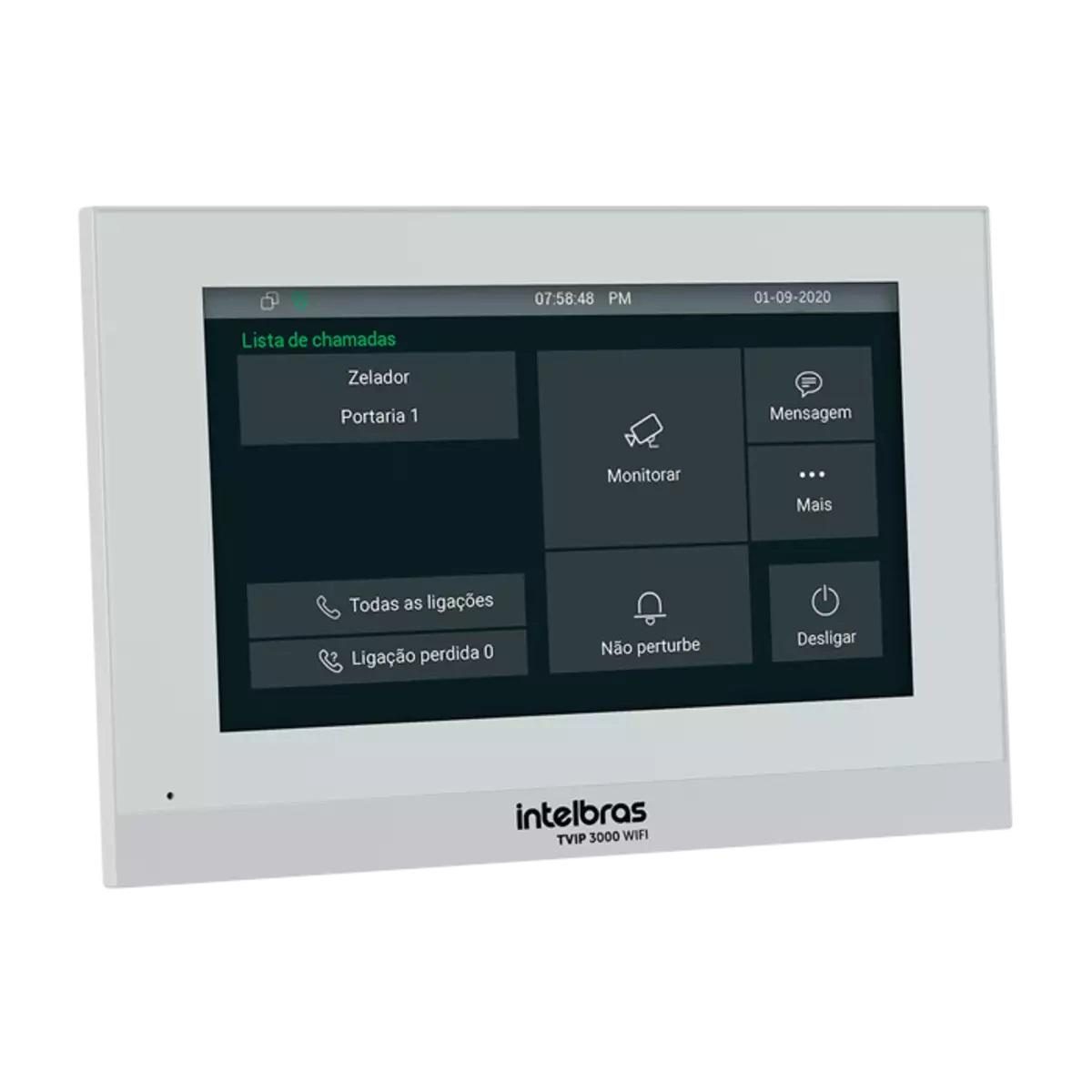TERMINAL INTERNO VIDEO PORTEIRO IP - TVIP 3000 WIFI BRANCO