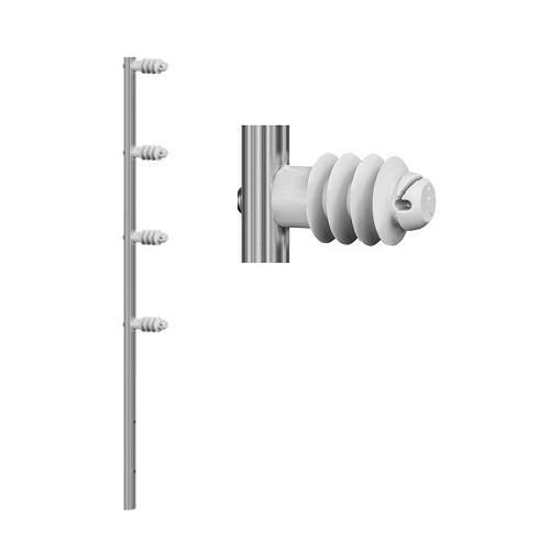 BARRA DE ALUMINIO ESTRELA C/ 4 ISOLADORES CERCA ELETRICA